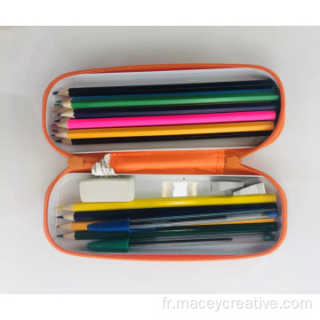 Étui à crayons à couverture en silicone à glissière Fancy